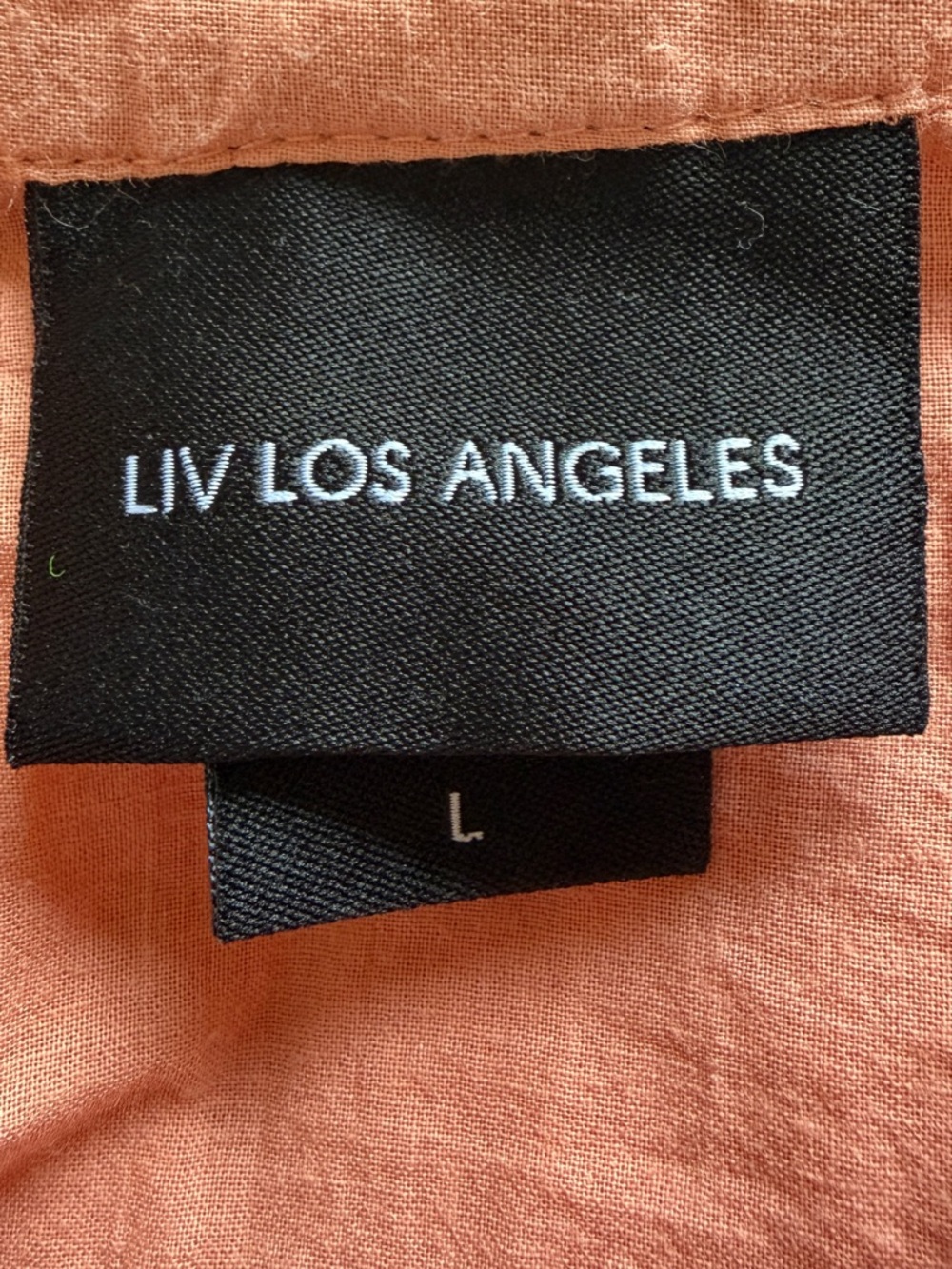 LIV Los Angeles Peach Embroidered Babydoll Blouse - Picture 3 of 3